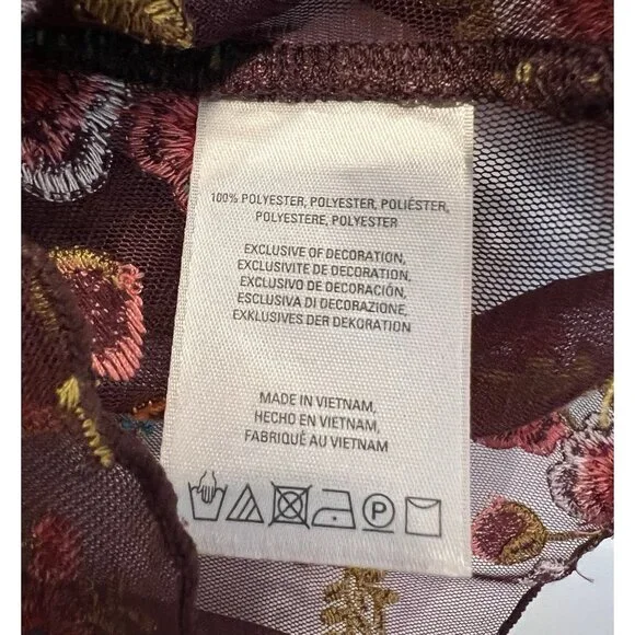 Anthropologie Feather Bone Top XS Size Ruffled Giralda Blouse Embroidery Floral - Picture 13 of 13